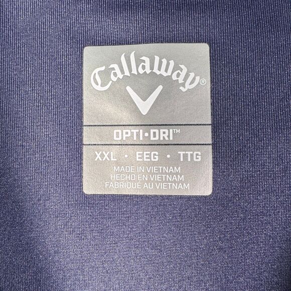 Callaway Shirt Mens Size 2XL Blue Opti Dri Polo Short Sleeve Golf Martinis Tees - Picture 6 of 10